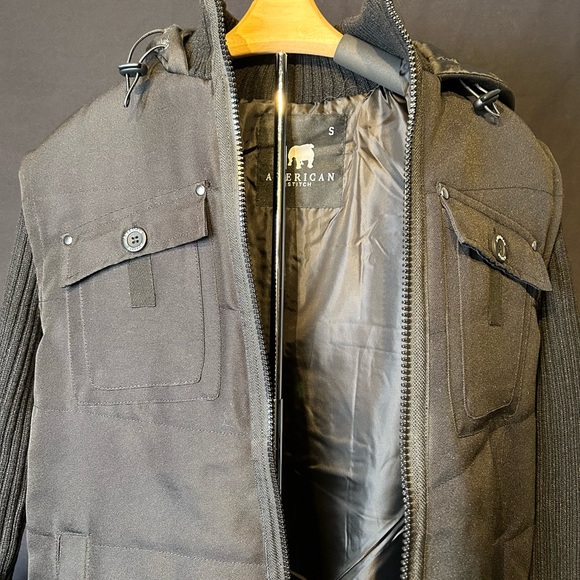 AMERICAN STITCH Jacket with Hoodie and Knit Sleeves. - Picture 4 of 11